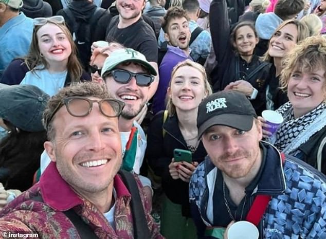 The Scottish actor partied with celebrity pals including Normal Day actor Paul Mescal (centre left), 28, at the star-studded weekend