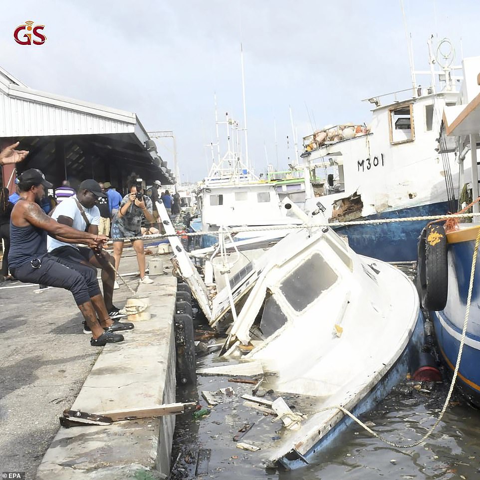 Beryl was about 445 miles east-southeast of Isla Beata in the Dominican Republic on Tuesday morning and was moving west-northwest at 22 mph. Fluctuations were likely but Beryl was expected to stay near major hurricane intensity as it moved into the central Caribbean and passed near Jamaica on Wednesday, according to forecasters at the NHC. After that, significant weakening was expected. On Monday afternoon, officials received 'reports of devastation' from Carriacou and surrounding islands, said Terence Walters, Grenada's national disaster coordinator.