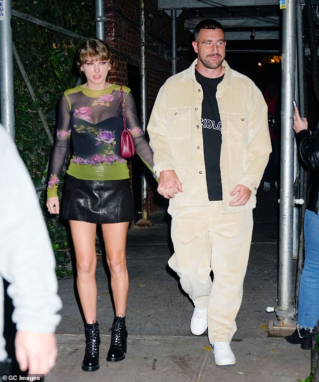 As Taylor Swift and Travis Kelce approach their first anniversary, the couple are reportedly doing better; seen in October, 2023
