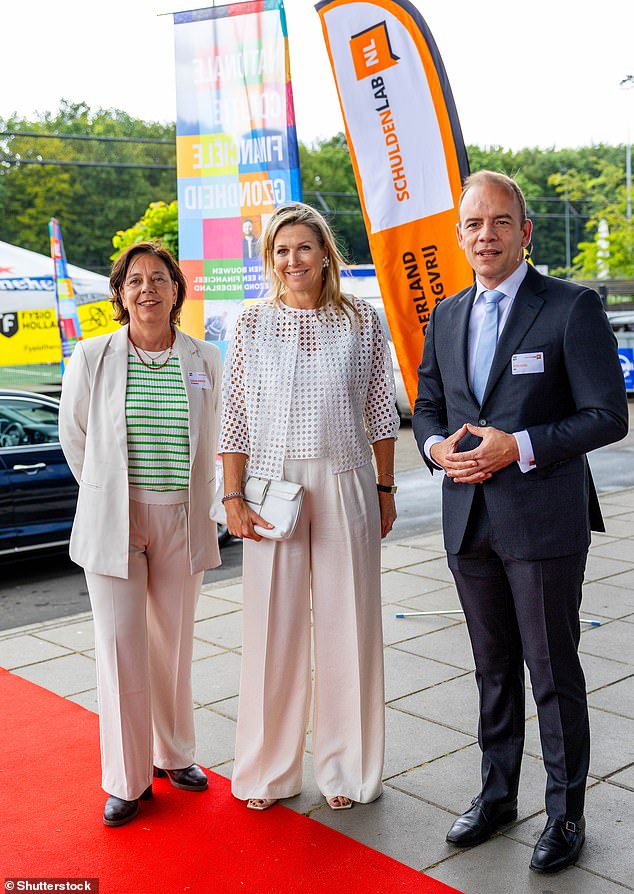 The European monarch was attending the meeting in her capacity as honorary chair of SchuldenlabNL, a foundation aiming to make the Netherlands debt-free