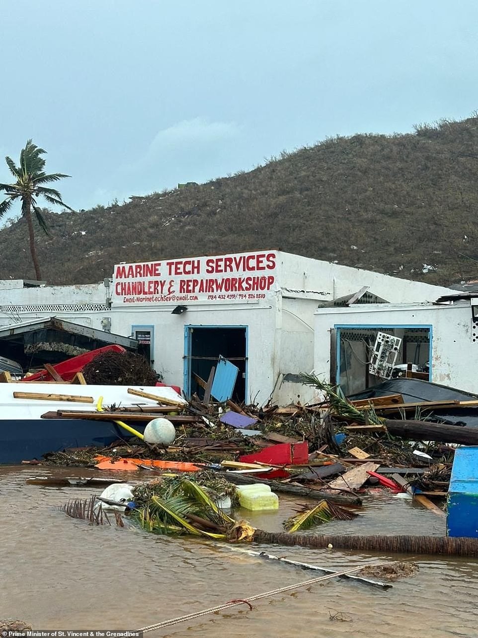 Grenadian resident Roy O'Neale, 77, recalled how he lost his home to Ivan and built back stronger, with his current home sustaining minimal damage from Hurricane Beryl. 'I felt the wind whistling, and then for about two hours straight, it was really, really terrifying at times,' he said. 'Branches of trees were flying all over the place.' In Barbados, prime minster Mia Mottley said at least 20 fishing boats had been sunk after the island was battered by high winds. 'Right now, I´m real heartbroken,' said Vichelle Clark King as she surveyed her damaged shop in the capital of Bridgetown that was filled with sand and water.