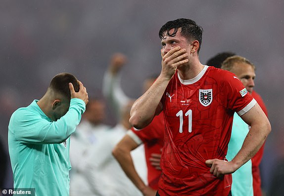 Soccer Football - Euro 2024 - Round of 16 - Austria v Turkey - Leipzig Stadium, Leipzig, Germany - July 2, 2024 Austria's Michael Gregoritsch looks dejected after the match REUTERS/Thilo Schmuelgen