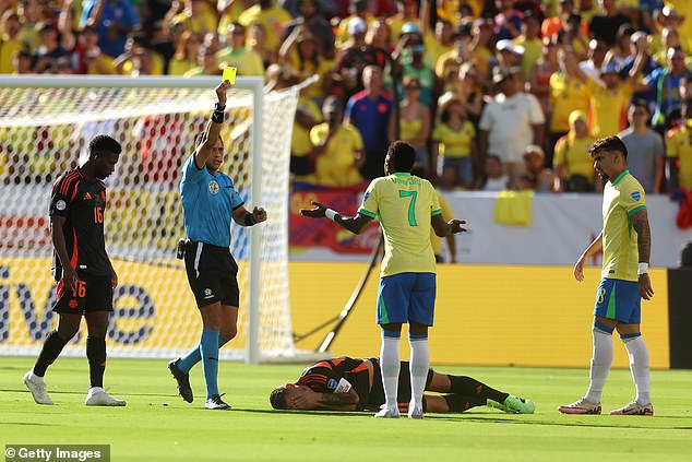 Vinicius Jr is also missing for Brazil after he got another yellow card against Colombia