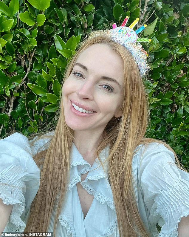 Lohan took to Instagram on Tuesday to celebrate her 38th birthday. The Mean Girls star shared a glowing fresh-faced selfie with a fun colorful birthday hat to mark her special day