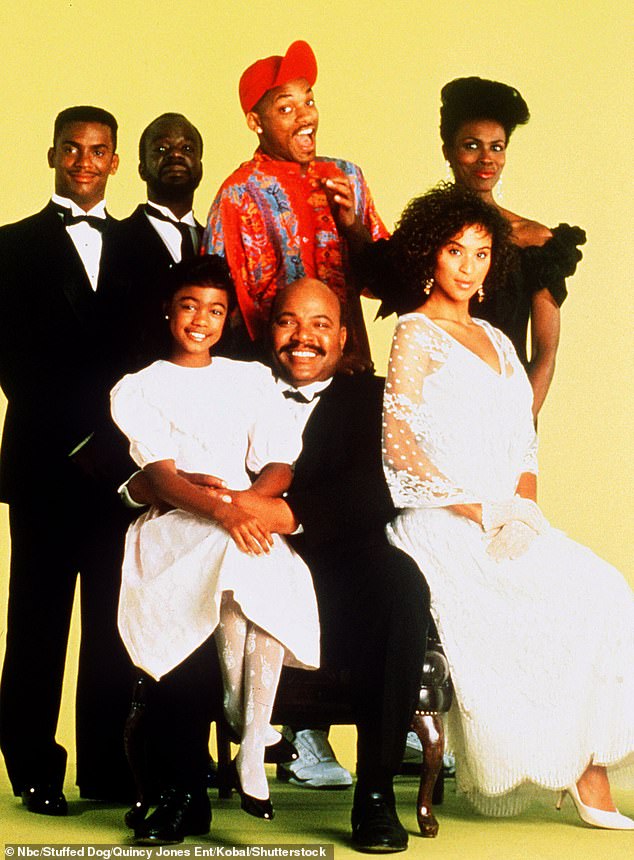 Alfonso Ribeiro, Joseph Marcell, Will Smith, Janet Hubert, Tatyana Ali, James Avery, Karyn Parsons in The Fresh Prince Of Bel Air