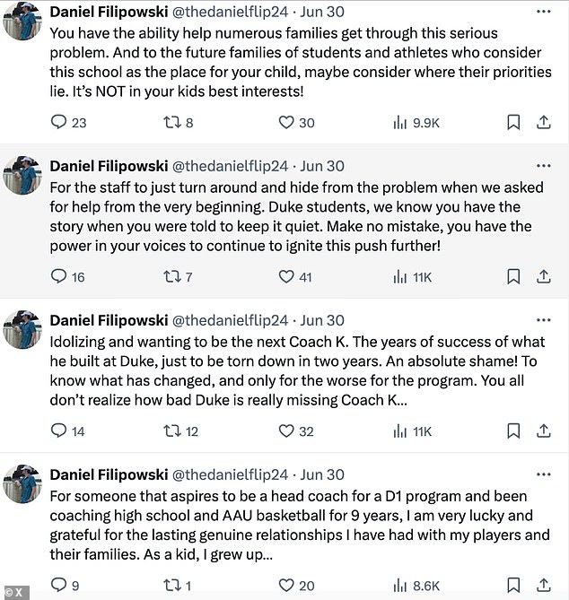 The player’s oldest brother, Daniel, 29, posted a cryptic tweet referring to ‘Mormon grooming and brainwashing’ and suggesting readers ‘join some dots' before being more forthright in slamming Hutchison for allegedly manipulating his brother into a relationship