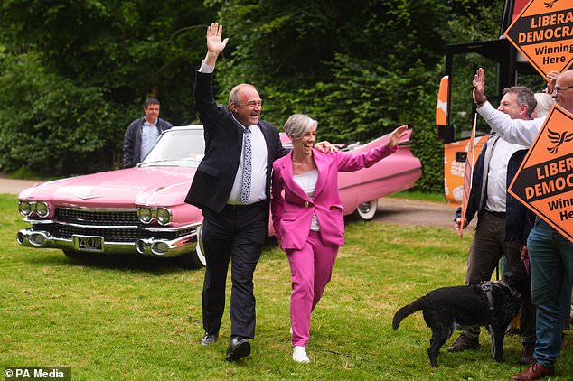 Liberal Democrats leader Sir Ed Davey and deputy leader Daisy Cooper during a visit to Hammond´s End Farm in Harpenden (James Manning/PA)