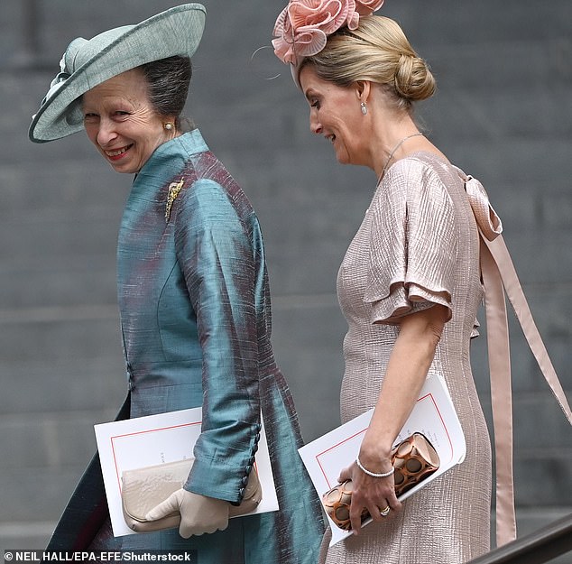 Royal expert Richard Fitzwilliams likened Sophie to Princess Anne (both pictured in 2022) as she just 'gets on with it'