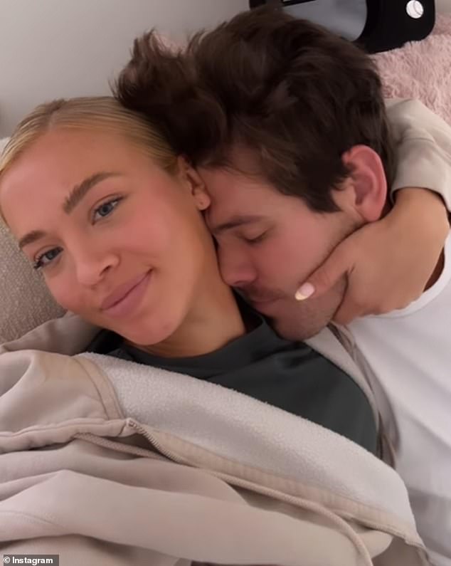 In another video the lovebirds were seen cuddling up in bed together