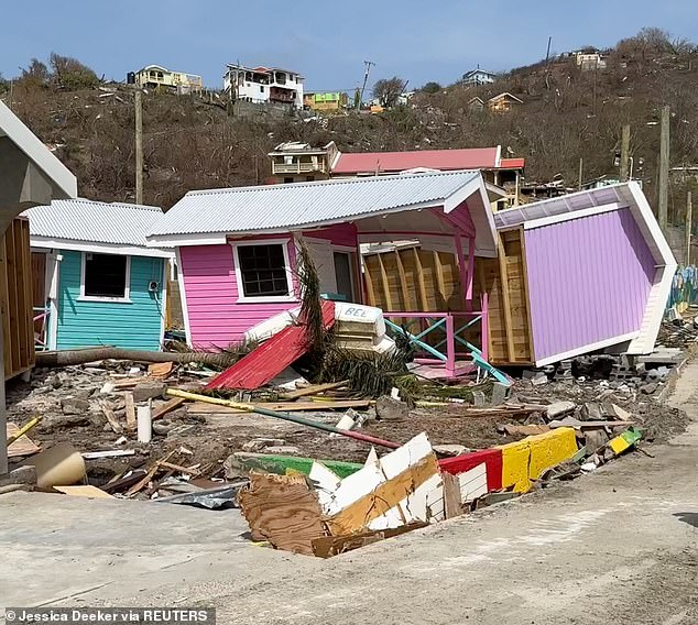 Wrecked properties on Grenada after Hurricane Beryl ploughed through this week