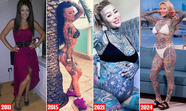 Incredible transformation of Britain's most tattooed woman: From making her parents cry