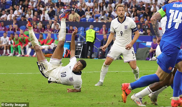The midfielder struck an overhead kick to equalise against Slovakia late in the game