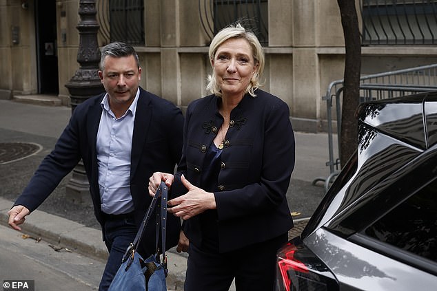 Far-right leader Marine le Pen (pictured) has insisted that her party, National Rally (RN), will be able to win an absolute majority