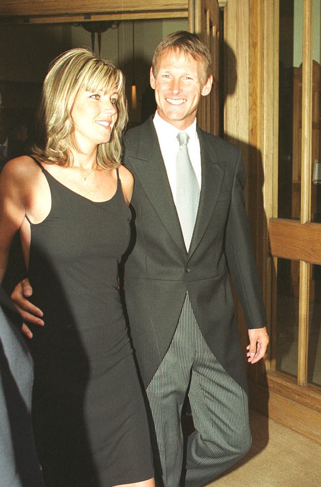 Many of David's teammates at Manchester United were in attendance for his big day, including Teddy Sheringham, who retired in 2008 (pictured with his girlfriend at the time, Nicola Smith)