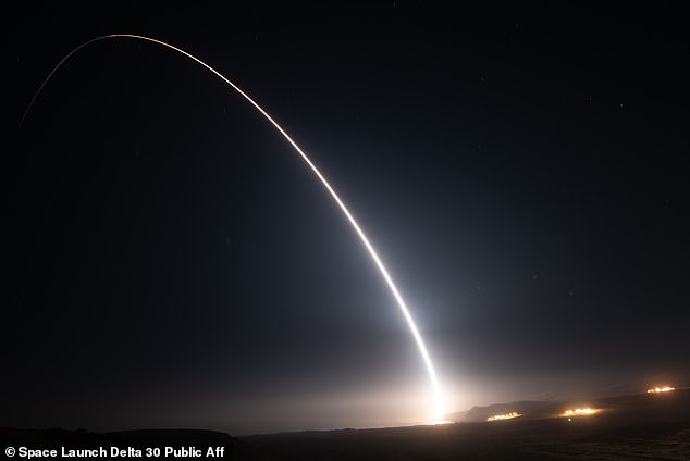 Air Force Global Strike Command unarmed Minuteman III intercontinental ballistic missile launches during a test