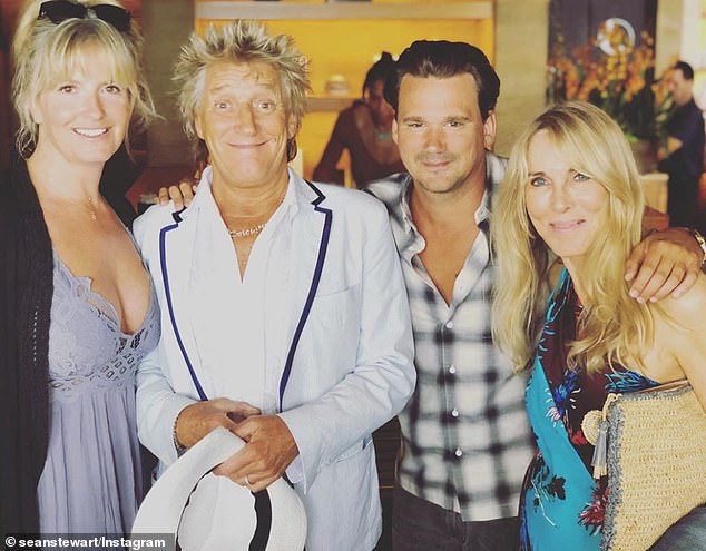 Alana and Rod - who married in 1979 and divorced five years later pictured in 2019 with Rod's new wife Penny Lancaster, left