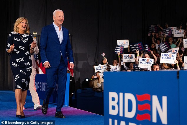 President Biden and first lady Jill Biden appeared for a rally in Raleigh, North Carolina the day after the debate as Democrats try to flip the loosley red state to blue in November