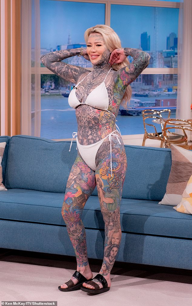 2024: Becky Holt, who is Britain's most tattooed woman, appeared on This Morning earlier this week to show off her vast range of inkings