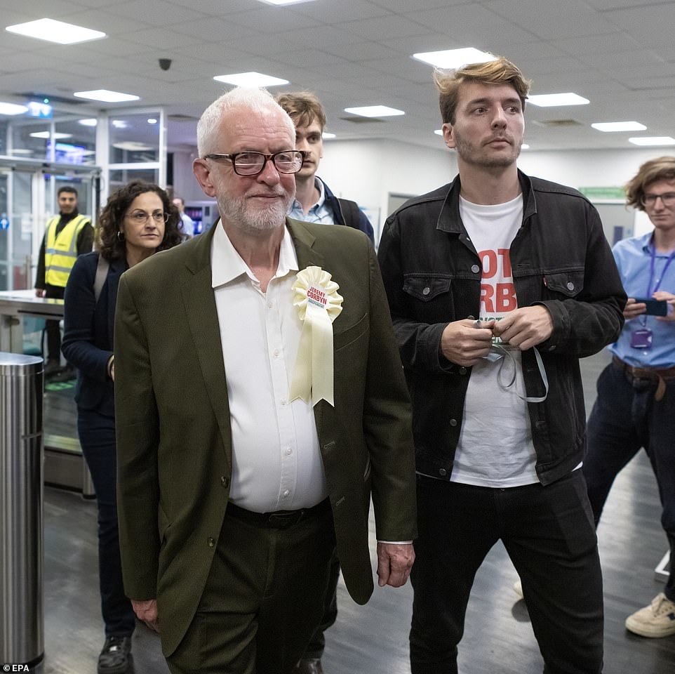 Former Labour leader Jeremy Corbyn at the Islington North constituency, where he won as an independent against his old party