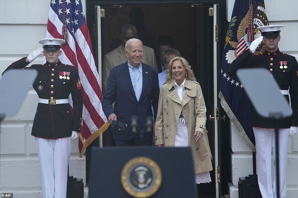 Biden then continued, 'I'll come back out when they let - open the gate, OK? Thank you, thank you, thank you.' He then stalled his exit by telling one more story. When I was senator, there was always congestion on the highways. There's no congestion anymore,' Biden said.