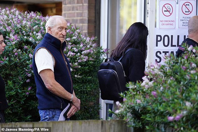Meanwhile actor Charles Dance, 77, was seen heading to cast his vote early this morning in London