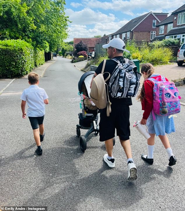 Emily Andre shared a rare family snap as she juggled the polling station with the school run and encouraged her followers to vote in Thursday's general election