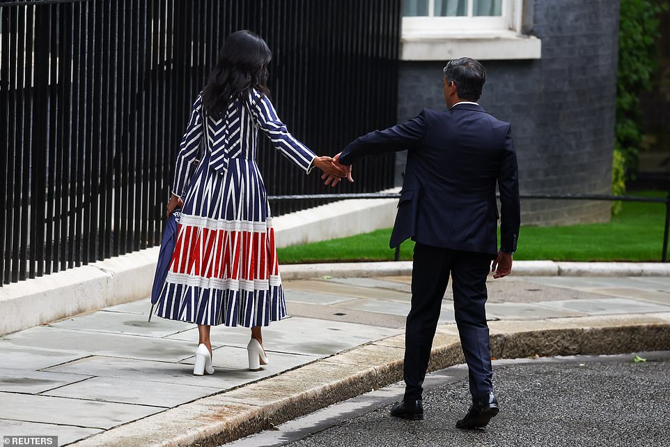 The Sunaks walked away hand in hand after he made his short and emotional farewell speech