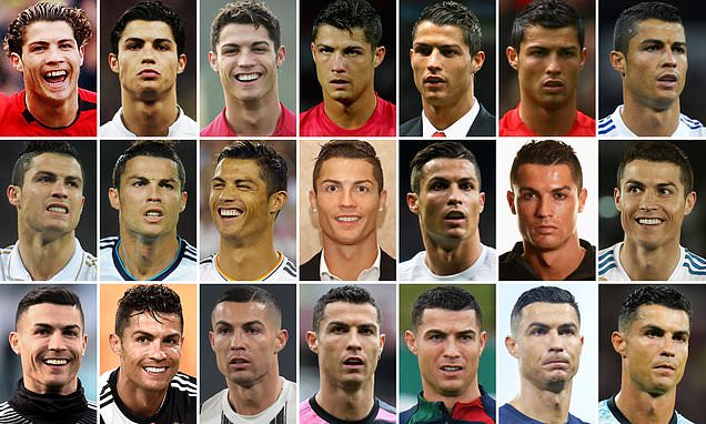 The faces of Cristiano Ronaldo over the years: Superstar has transformed himself from a