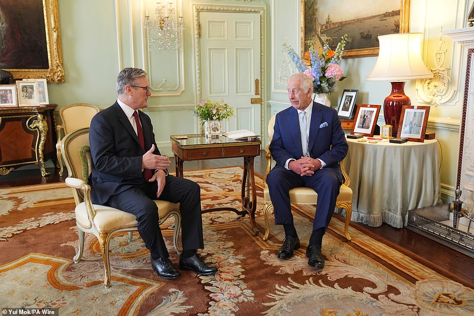 Keir Starmer having his audience with the King as he was made Prime Minister today