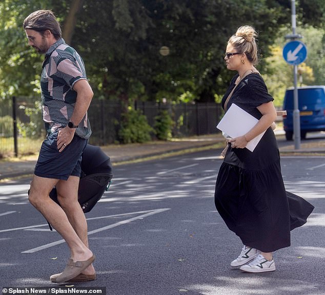 The couple cut low key figures as they headed for lunch