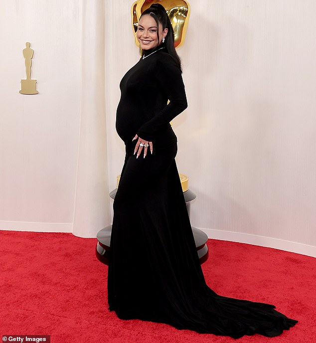 Four months later, Hudgens announced her pregnancy in March of this year while debuting her growing baby bump at the 2024 Academy Awards (seen above)