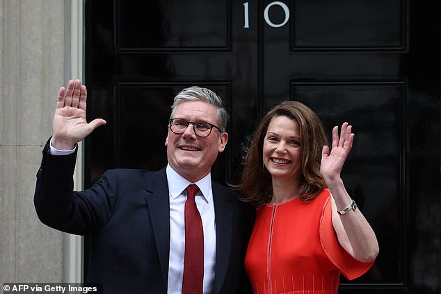 Keir Starmer acknowledged 'weariness at the heart of the nation' after his so-called 'loveless landslide' in the election, with his wife by his side