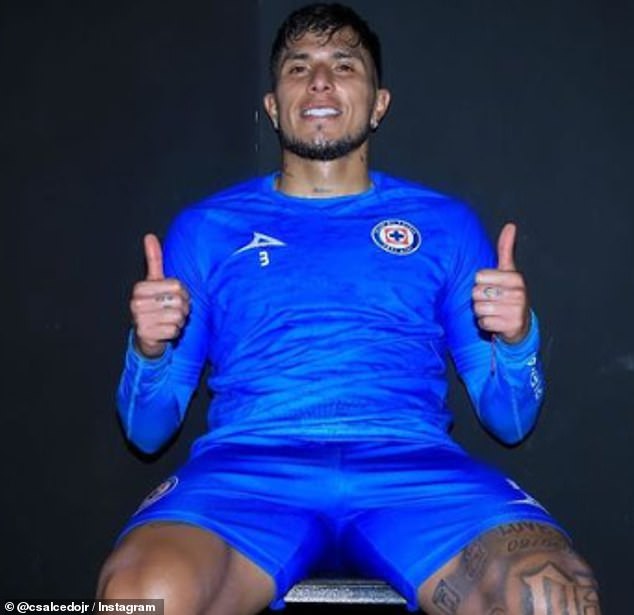 Cruz Azul defender Carlos, 33, seemingly broke his silence after his mother's accusation with an Instagram Story showing himself flashing two thumbs up with the caption: 'Thank you all for the support shown at this time.'