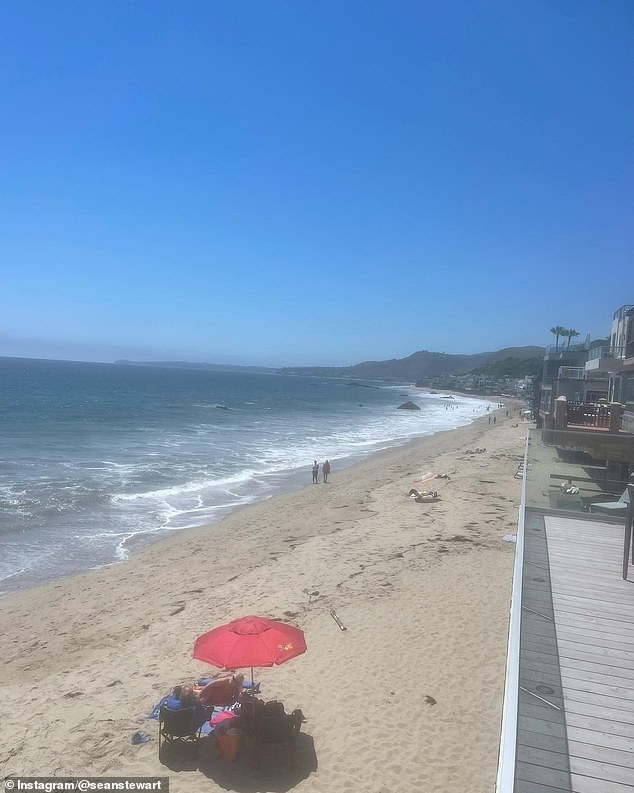 He also shared a photo of the beach with the waves crashing