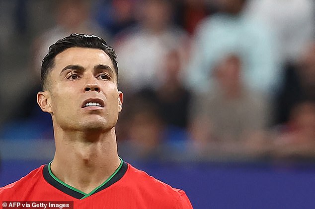 Ronaldo painted a frustrated figure as he failed to find the back of the net on the night