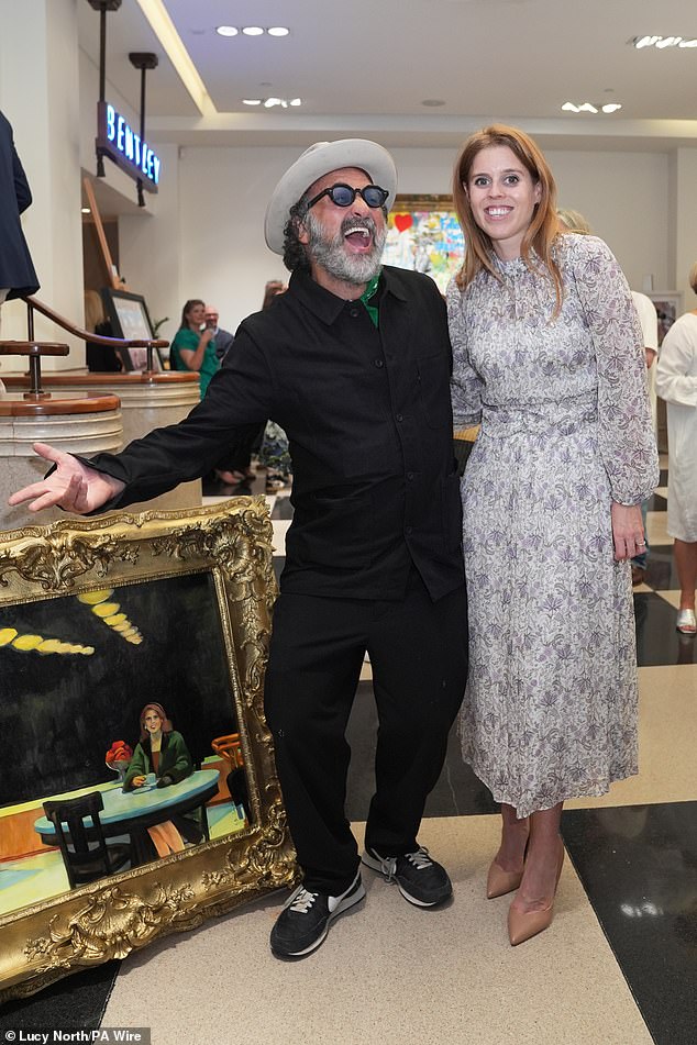 Bea turned up this week at an exhibition of work by the French street artist Mr Brainwash, below, who has in the past depicted the King in military uniform, wearing aviator sunglasses, surrounded by graffiti