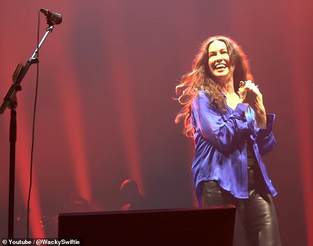 The You Oughta Know singer-songwriter was absolutely glowing with joy as she introduced her daughter to come out on to the stage