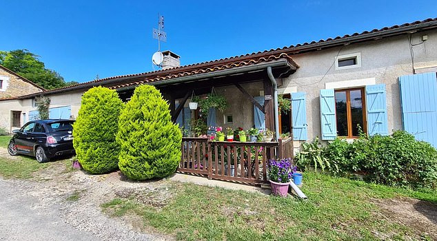 A three-bedroom house with two acres in a hamlet in rolling countryside near Aubeterre sur Dronne in south west Charente, above and below, is £278,400