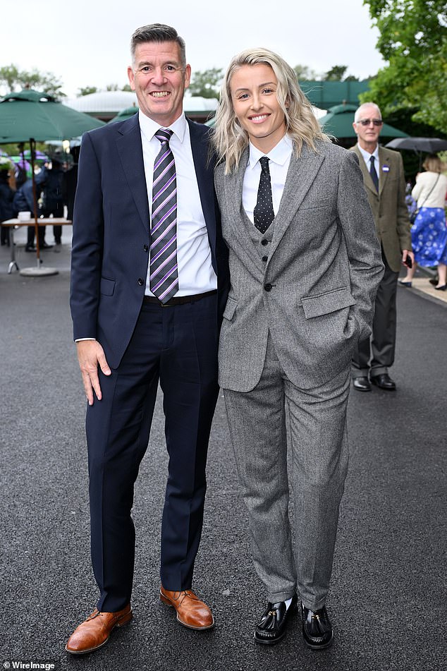 Leah was joined by her dad at the tournament as they both donned suits