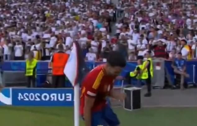 The midfielder celebrated at the corner flag and circled it, a touching nod to his father