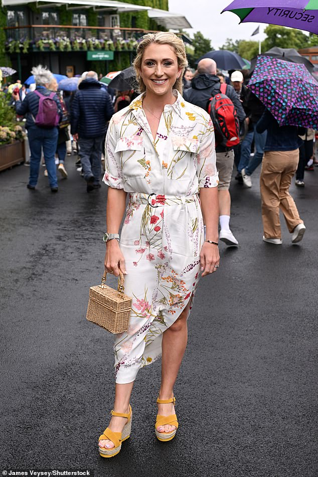 Dame Laura Kenny looked sensational as she opted for stylish floral shirt-style dress with matching belt