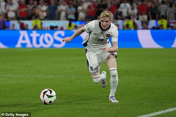 COLOGNE, GERMANY - JUNE 25: Anthony Gordon of England in action during the UEFA EURO 2024 group stage match between England and Slovenia at Cologne Stadium on June 25, 2024 in Cologne, Germany. (Photo by Masashi Hara/Getty Images)