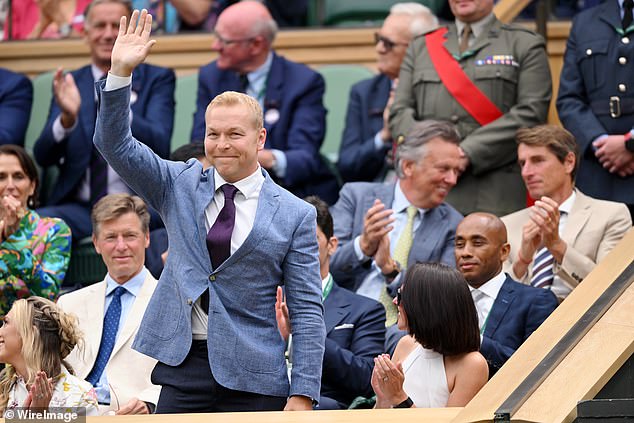 Chris Hoy waved to fans as he joined the Royal Box filled with sports stars