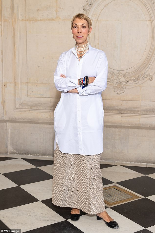 In an interview with The Times , Mathilde Favier, 54, said that it's a 'big lie' to suggest that the quintessential European glamour so many strive towards isn't hard work. Pictured last year at the Christian Dior Haute Couture Fall/Winter 2023/2024 show as part of Paris Fashion Week