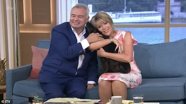 The Loose Women alum adopted the pooch with her ex husband Eamonn, 64, back in 2011 as Maggie is said to be as a 'second child' to them (pictured on This Morning )