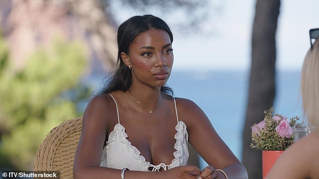 The fallout continued in the Love Island villa as the Casa Amor girls reveal all about what the boys got up to while they were away (Uma pictured speaking to Lucy)