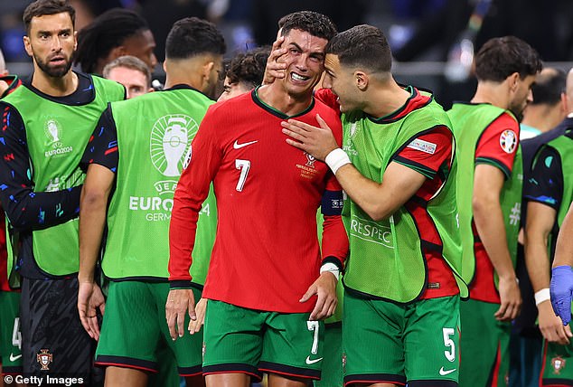 Cristiano Ronaldo broke down in tears after missing a penalty against Slovenia in the Euro 2024 last-16 tie