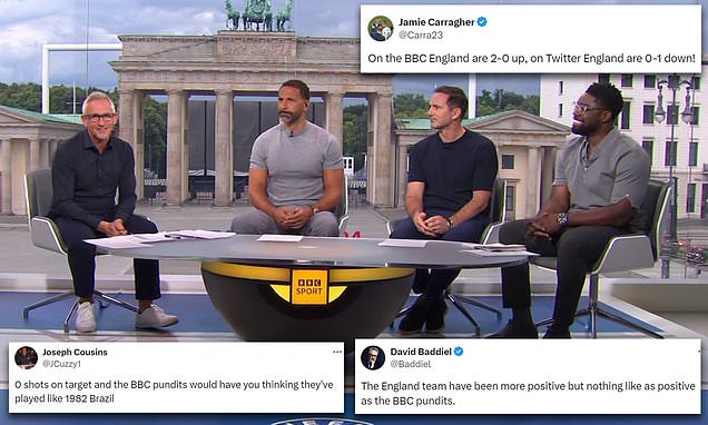 'Are they watching the same game?': Gary Lineker and 'ultra-positive' BBC pundits are