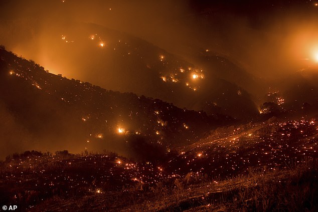 Scott Safechuck, a Santa Barbara Fire Department spokesman, said temperatures had reached 90 degrees and relative humidity was nine percent in the fire area as of last night