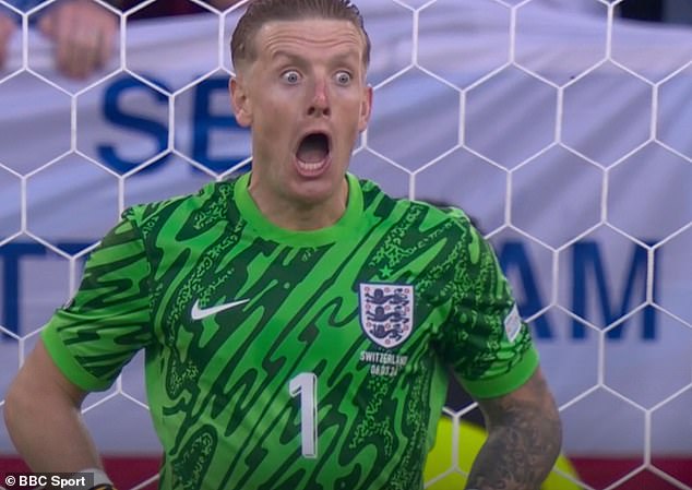 Pickford also distracted Switzerland players during the penalty shoot-out by pulling faces